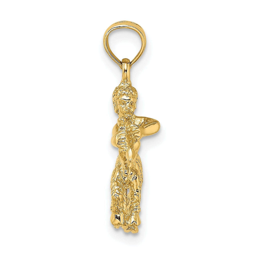 Lovely Rita's Pendants & Charms 14k Yellow Gold Polished Texture Finish3-D Sagittarius Zodiac Charm Pendant