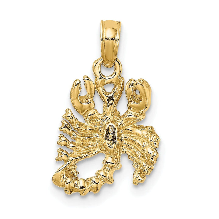 Lovely Rita's Pendants & Charms 14k Yellow Gold Polished Texture Finish3-D Scorpio Zodiac Charm Pendant