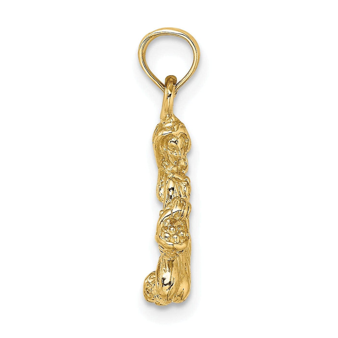 Lovely Rita's Pendants & Charms 14k Yellow Gold Polished Texture Finish3-D Virgo Zodiac Charm Pendant