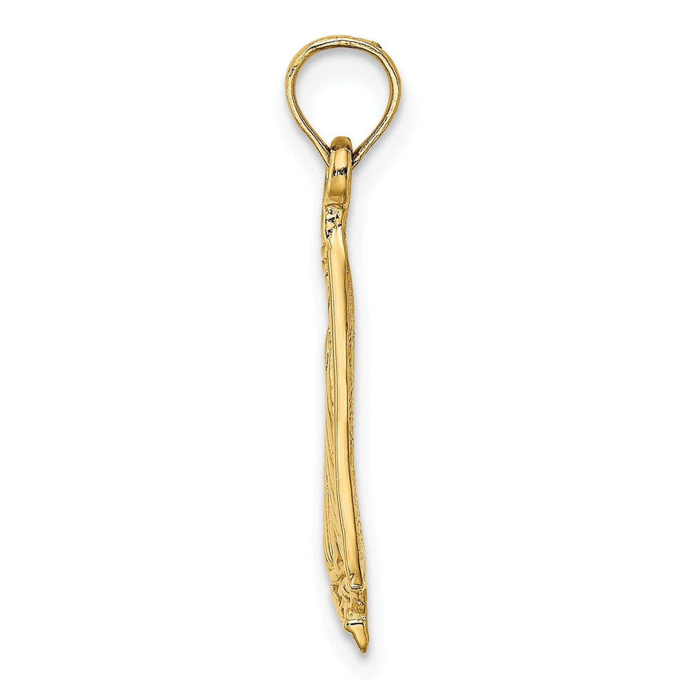 Lovely Rita's Pendants & Charms 14K Yellow Gold Polished Texture Finished Sailboat Design Charm Pendant