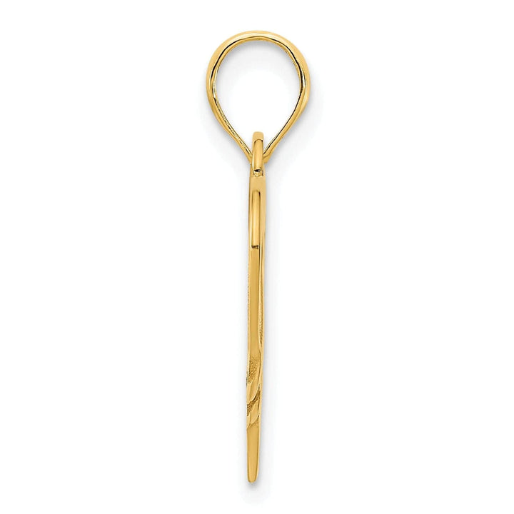 Lovely Rita's Pendants & Charms 14k Yellow Gold Polished Textured Back Black Epoxy Finish Te Amo in Fancy Heart Design Charm Pendant