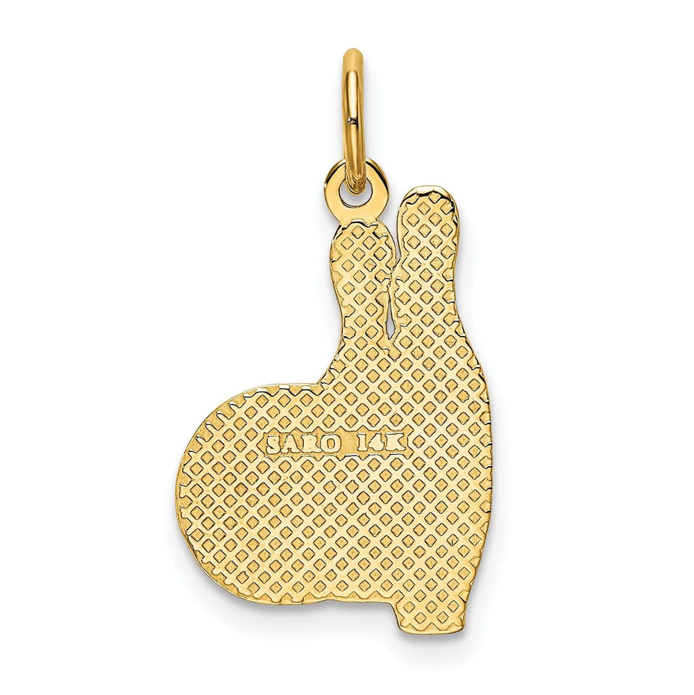 Lovely Rita's Pendants & Charms 14K Yellow Gold Polished Textured Bowling Pins Charm Pendant