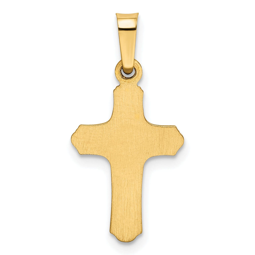 Lovely Rita's Pendants & Charms 14k Yellow Gold Polished Textured Cross Pendant