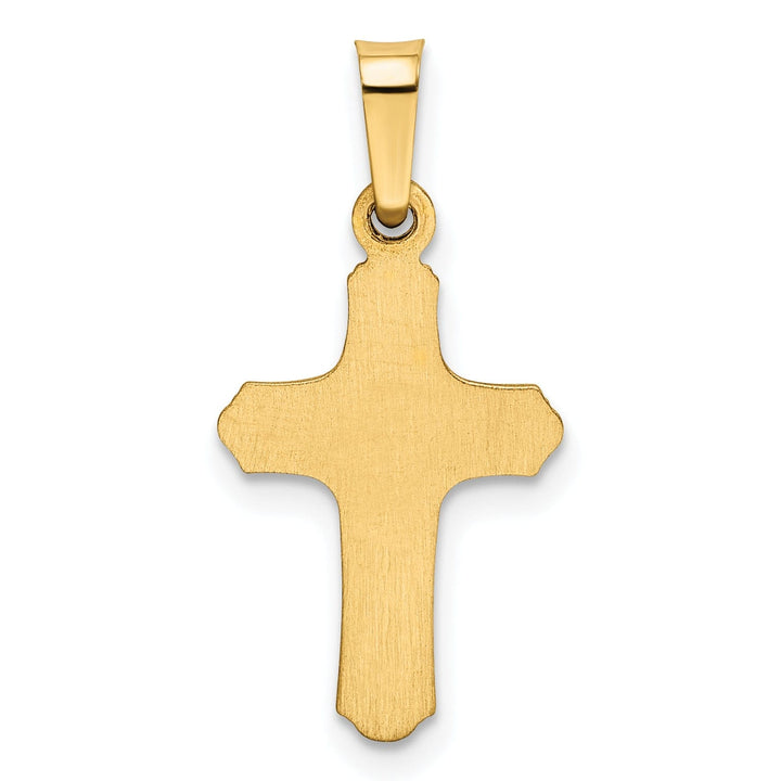 Lovely Rita's Pendants & Charms 14k Yellow Gold Polished Textured Cross Pendant