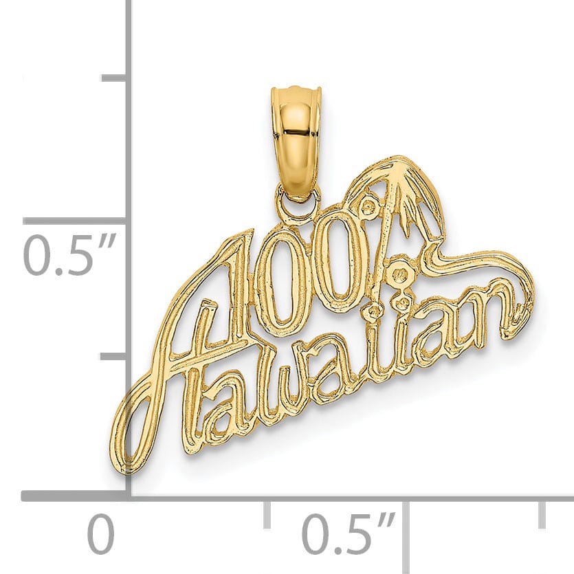 Lovely Rita's Pendants & Charms 14K Yellow Gold Polished Textured Finish 100% HAWAIIAN Banner Charm Pendant