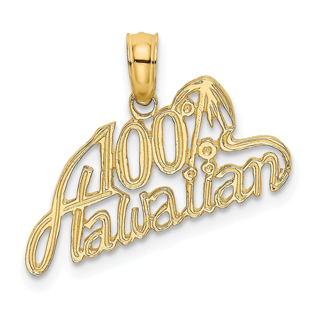 Lovely Rita's Pendants & Charms 14K Yellow Gold Polished Textured Finish 100% HAWAIIAN Banner Charm Pendant