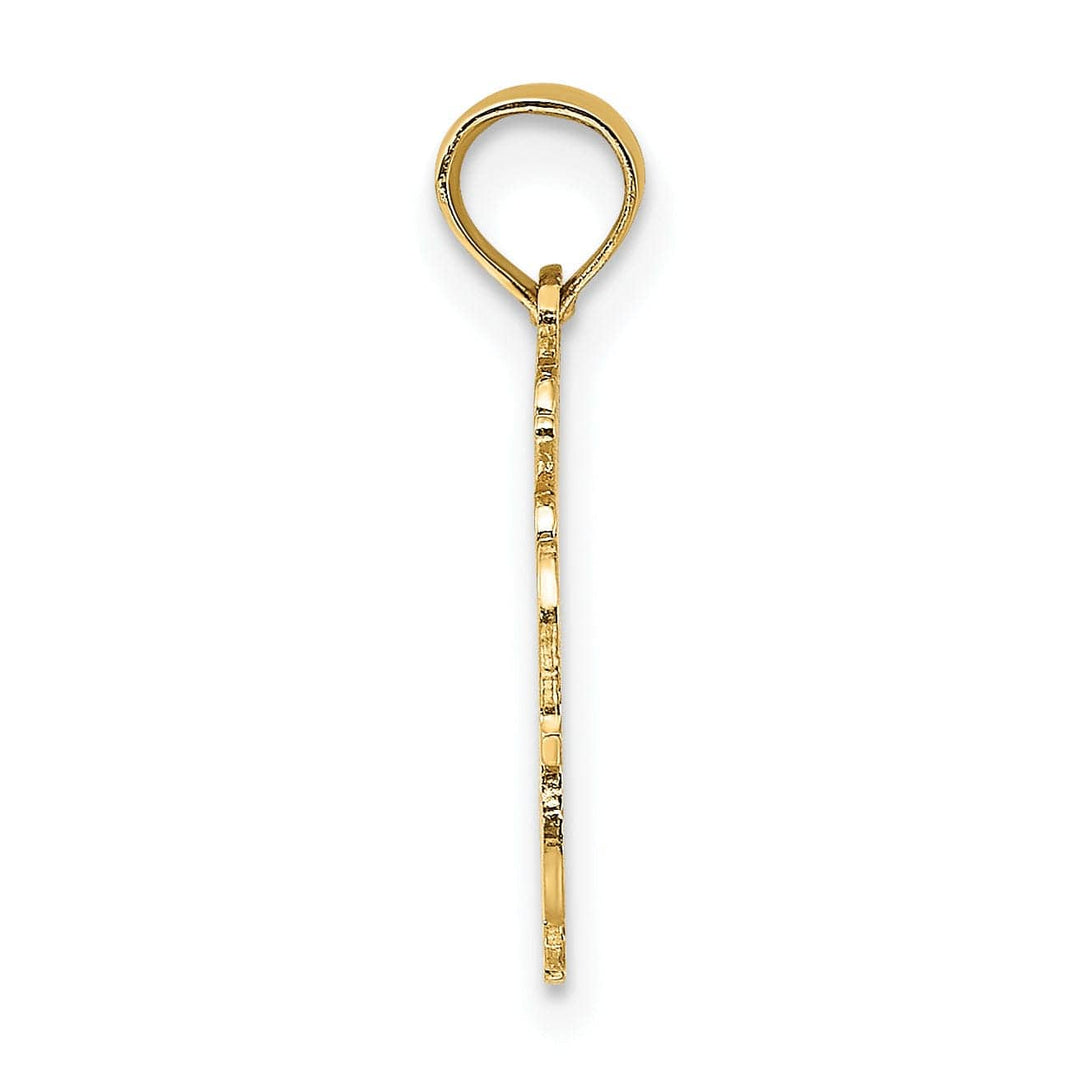 Lovely Rita's Pendants & Charms 14K Yellow Gold Polished Textured Finish 100% Zodiac AQUARIUS Charm Pendant