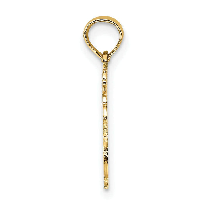 Lovely Rita's Pendants & Charms 14K Yellow Gold Polished Textured Finish 100% Zodiac AQUARIUS Charm Pendant