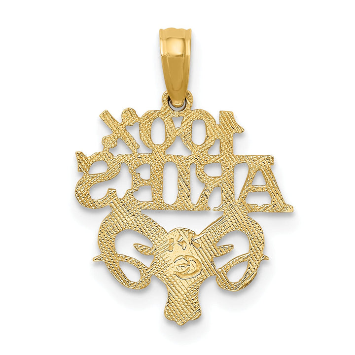 Lovely Rita's Pendants & Charms 14K Yellow Gold Polished Textured Finish 100% Zodiac ARIES Charm Pendant