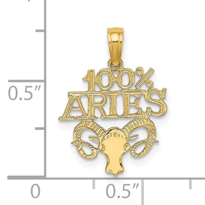 Lovely Rita's Pendants & Charms 14K Yellow Gold Polished Textured Finish 100% Zodiac ARIES Charm Pendant