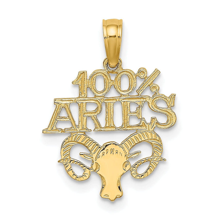 Lovely Rita's Pendants & Charms 14K Yellow Gold Polished Textured Finish 100% Zodiac ARIES Charm Pendant