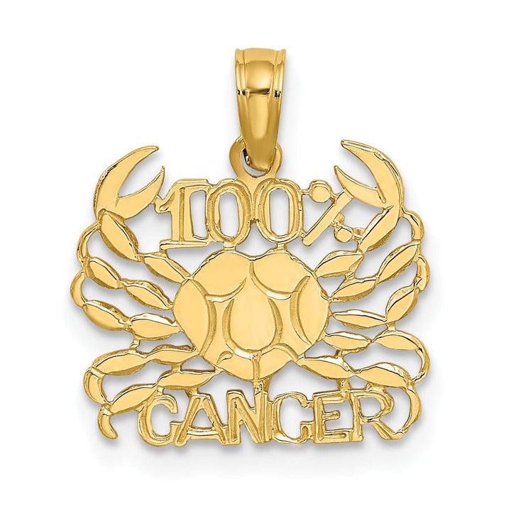 Lovely Rita's Pendants & Charms 14K Yellow Gold Polished Textured Finish 100% Zodiac CANCER Charm Pendant