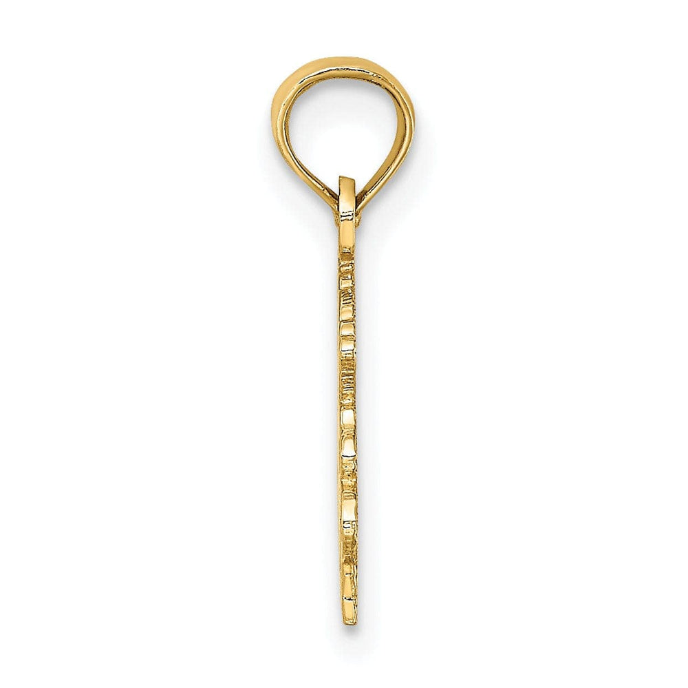 Lovely Rita's Pendants & Charms 14K Yellow Gold Polished Textured Finish 100% Zodiac CAPRICORN Charm Pendant