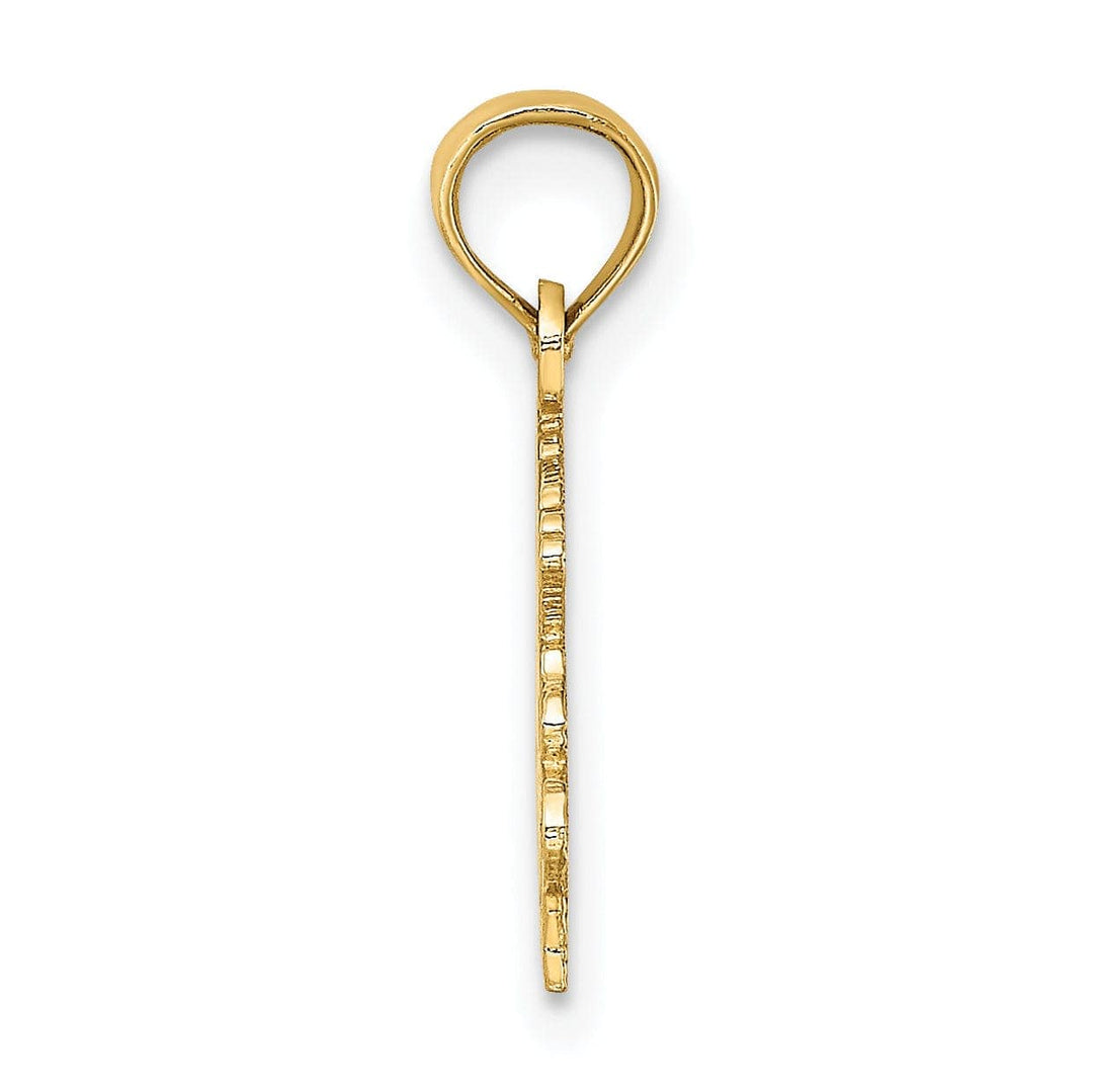 Lovely Rita's Pendants & Charms 14K Yellow Gold Polished Textured Finish 100% Zodiac CAPRICORN Charm Pendant