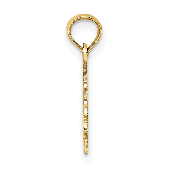 Lovely Rita's Pendants & Charms 14K Yellow Gold Polished Textured Finish 100% Zodiac CAPRICORN Charm Pendant