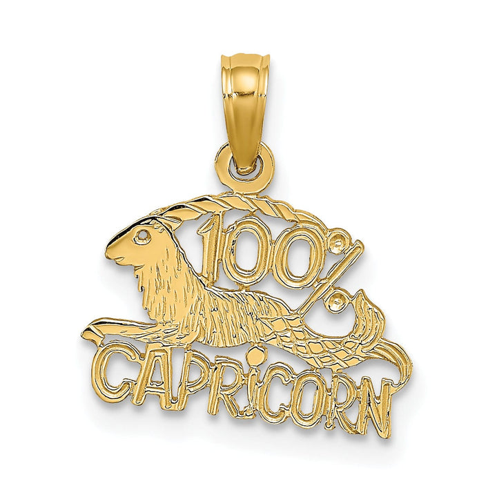 Lovely Rita's Pendants & Charms 14K Yellow Gold Polished Textured Finish 100% Zodiac CAPRICORN Charm Pendant