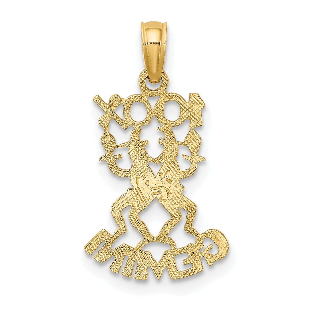 Lovely Rita's Pendants & Charms 14K Yellow Gold Polished Textured Finish 100% Zodiac GEMINI Charm Pendant