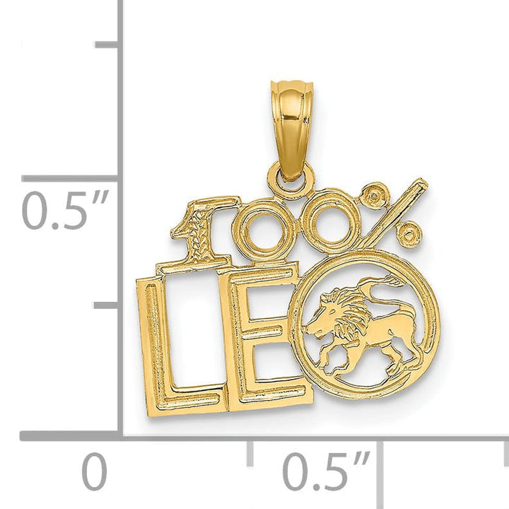 Lovely Rita's Pendants & Charms 14K Yellow Gold Polished Textured Finish 100% Zodiac LEO Charm Pendant