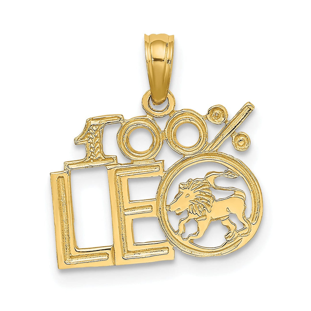 Lovely Rita's Pendants & Charms 14K Yellow Gold Polished Textured Finish 100% Zodiac LEO Charm Pendant