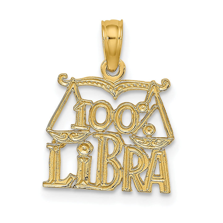 Lovely Rita's Pendants & Charms 14K Yellow Gold Polished Textured Finish 100% Zodiac LIBRA Charm Pendant