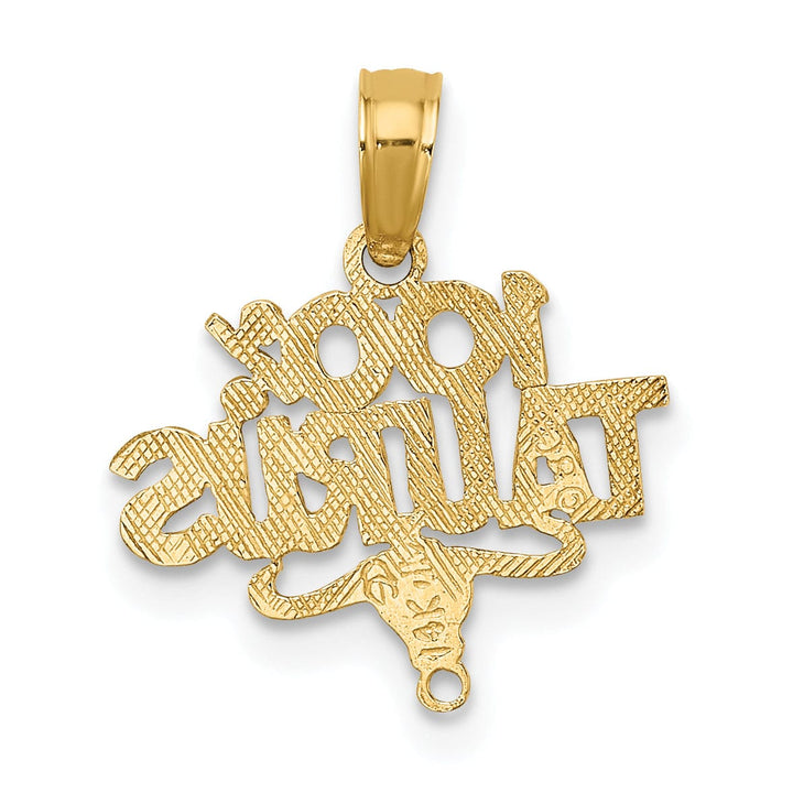Lovely Rita's Pendants & Charms 14K Yellow Gold Polished Textured Finish 100% Zodiac TAURUS Charm Pendant
