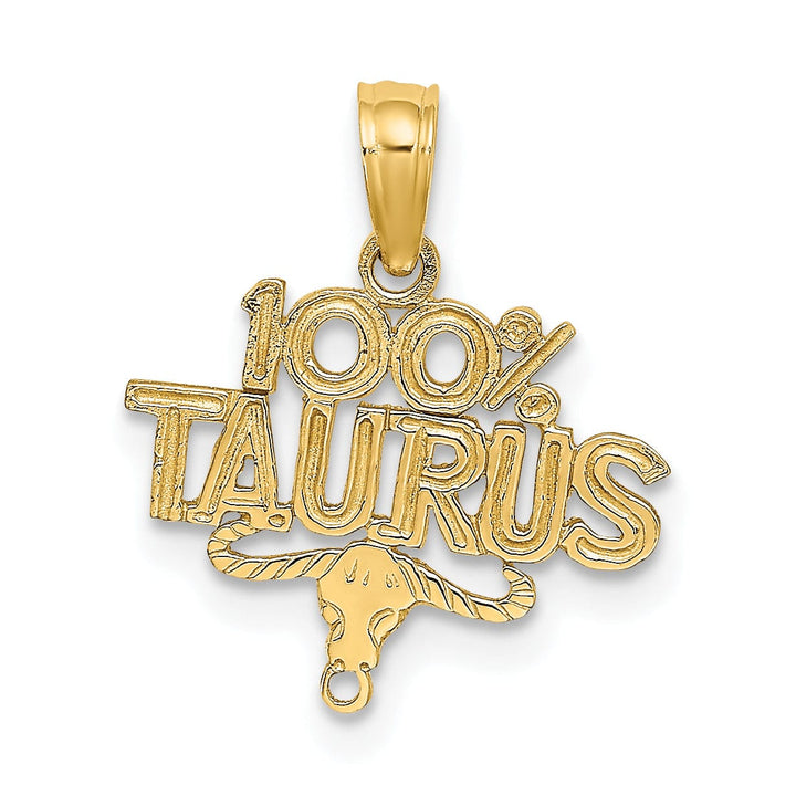 Lovely Rita's Pendants & Charms 14K Yellow Gold Polished Textured Finish 100% Zodiac TAURUS Charm Pendant