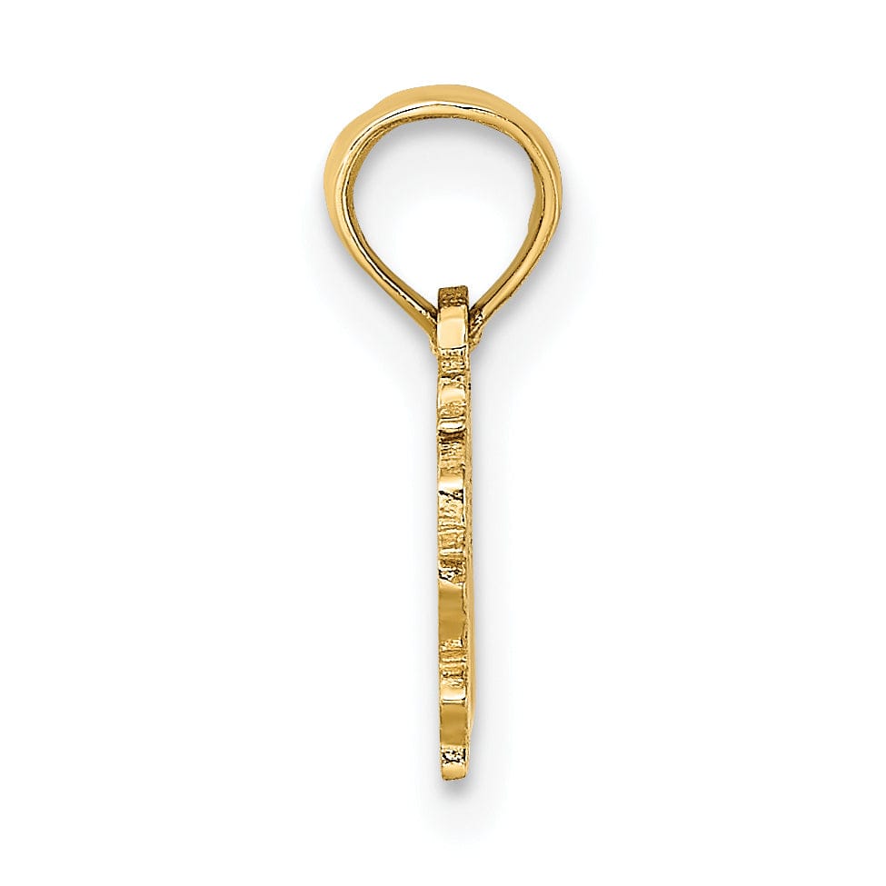Lovely Rita's Pendants & Charms 14K Yellow Gold Polished Textured Finish 100% Zodiac VIRGO Charm Pendant