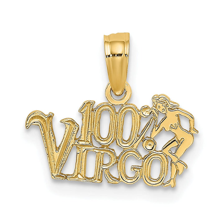 Lovely Rita's Pendants & Charms 14K Yellow Gold Polished Textured Finish 100% Zodiac VIRGO Charm Pendant