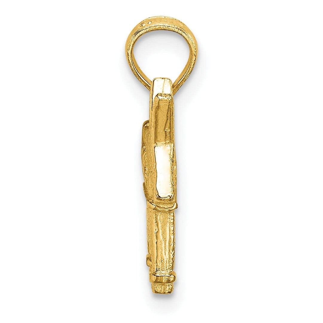 Lovely Rita's Pendants & Charms 14K Yellow Gold Polished Textured Finish 3-Dimensional Democratic Donkey Charm Pendant