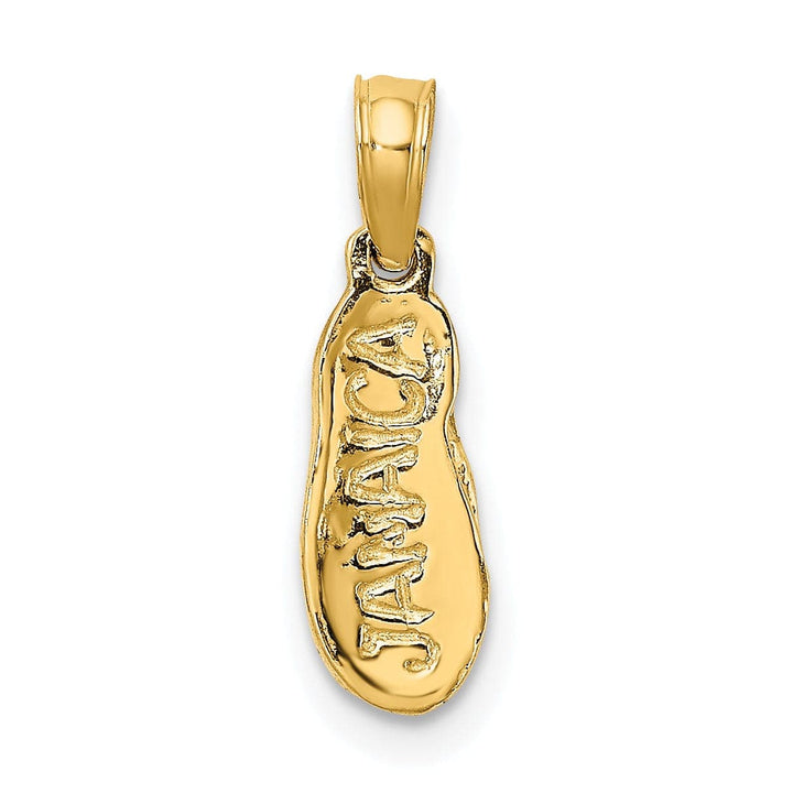 Lovely Rita's Pendants & Charms 14k Yellow Gold Polished Textured Finish 3-Dimensional JAMAICA Flip-Flop Sandle Charm Pendant