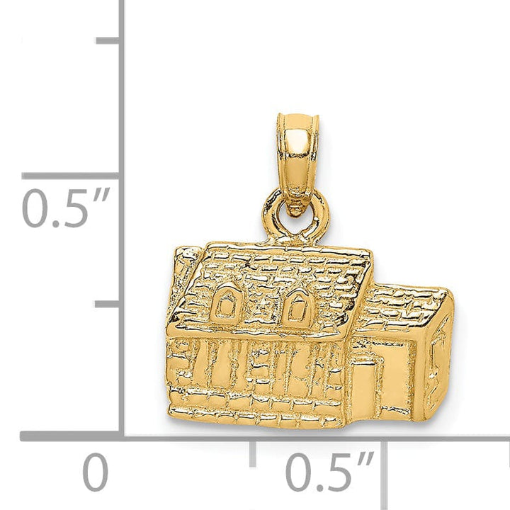 Lovely Rita's Pendants & Charms 14K Yellow Gold Polished Textured Finish 3-Dimensional KINGS ARMS TAVERN in WILLIAMSBURG, Virginia Charm Pendant