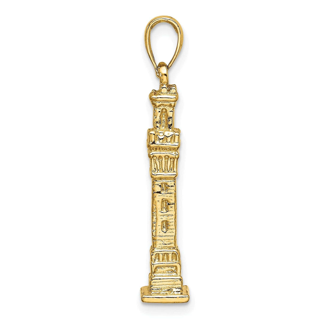 Lovely Rita's Pendants & Charms 14K Yellow Gold Polished Textured Finish 3-Dimensional Pilgrim Memorial Monument Charm Pendant