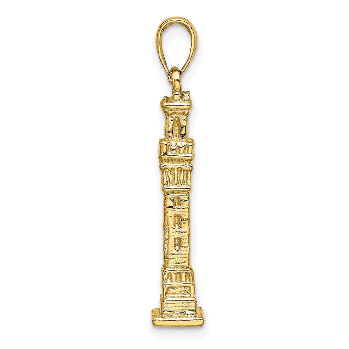 Lovely Rita's Pendants & Charms 14K Yellow Gold Polished Textured Finish 3-Dimensional Pilgrim Memorial Monument Charm Pendant