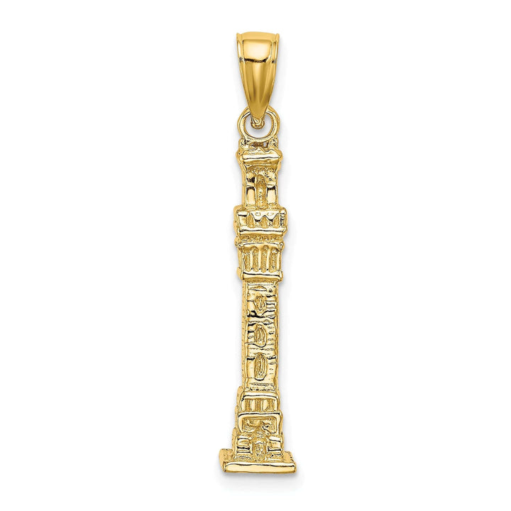 Lovely Rita's Pendants & Charms 14K Yellow Gold Polished Textured Finish 3-Dimensional Pilgrim Memorial Monument Charm Pendant