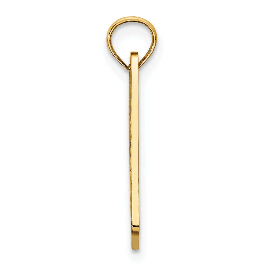 Lovely Rita's Pendants & Charms 14K Yellow Gold Polished Textured Finish AVALON License Plate Charm Pendant