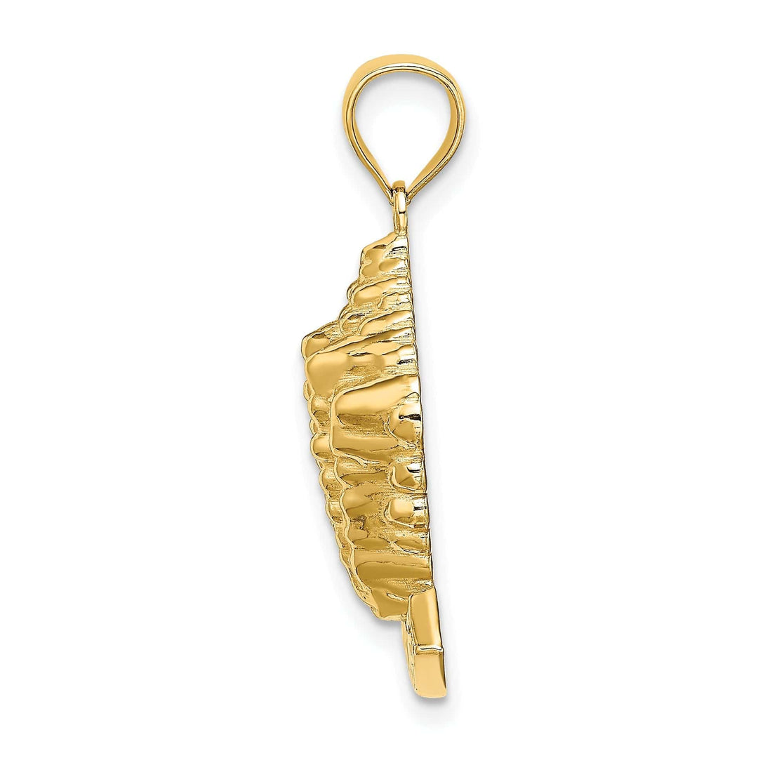 Lovely Rita's Pendants & Charms 14K Yellow Gold Polished Textured Finish BAHAMAS Conch Sea Shell Charm Pendant