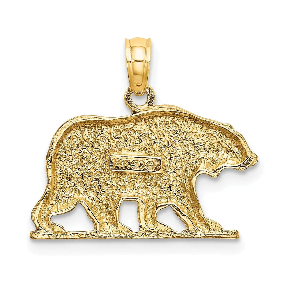 Lovely Rita's Pendants & Charms 14K Yellow Gold Polished Textured Finish Bear Charm Pendant