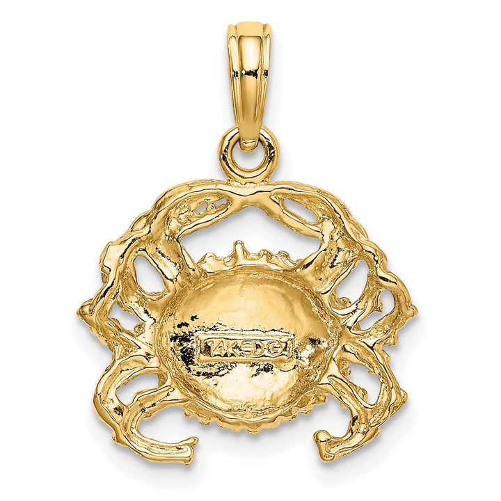 Lovely Rita's Pendants & Charms 14k Yellow Gold Polished Textured Finish Crab Charm Pendant