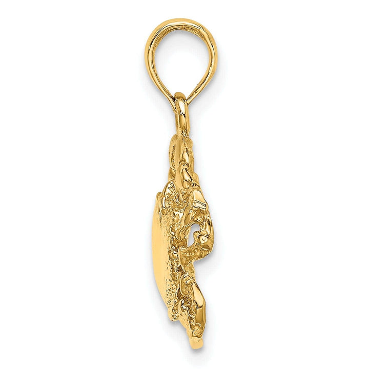 Lovely Rita's Pendants & Charms 14k Yellow Gold Polished Textured Finish Crab Charm Pendant