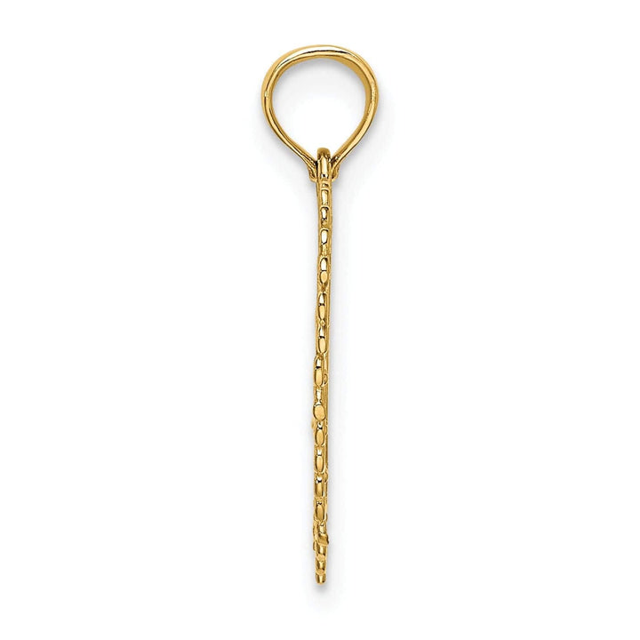 Lovely Rita's Pendants & Charms 14K Yellow Gold Polished Textured Finish DADDYS LITTLE GIRL in Heart with Multi Heart Lace Design Charm Pendant