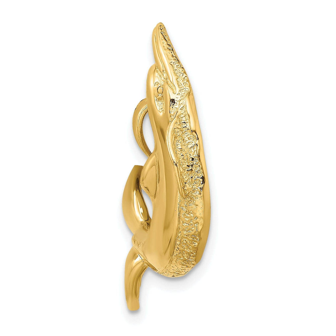 Lovely Rita's Pendants & Charms 14K Yellow Gold  Polished Textured Finish Dolphin Charm Pendant