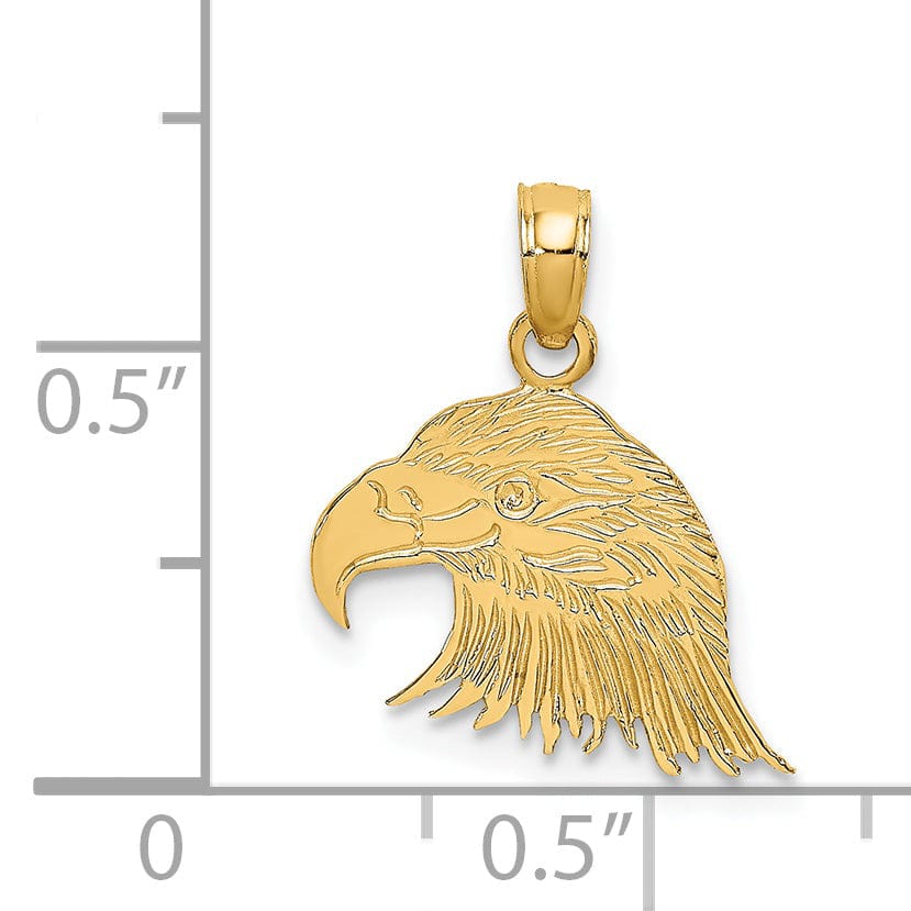 Lovely Rita's Pendants & Charms 14K Yellow Gold Polished Textured Finish Eagle Head Pendant