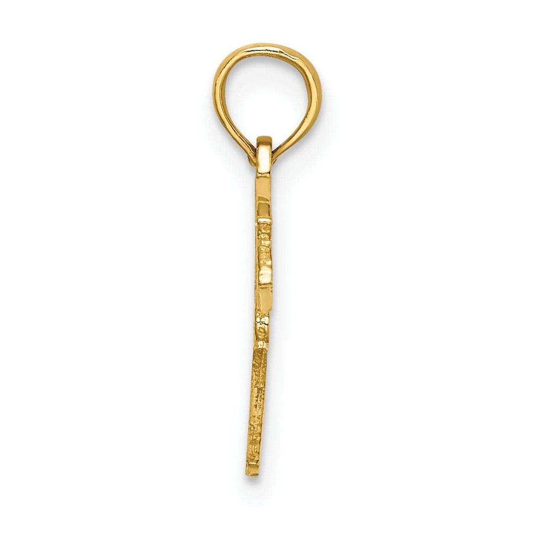 Lovely Rita's Pendants & Charms 14k Yellow Gold Polished Textured Finish Fire Department Insignia Charm Pendant