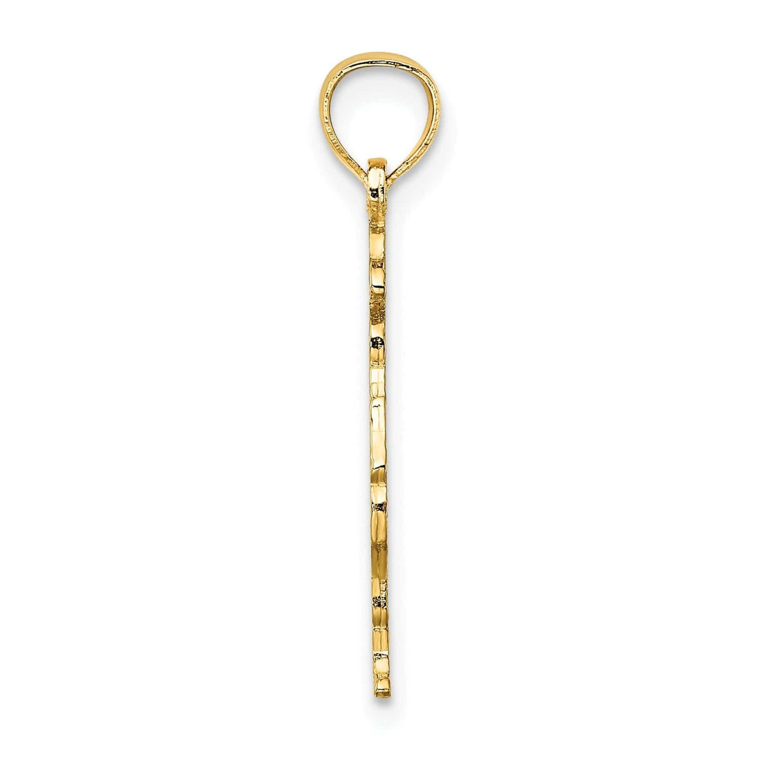 Lovely Rita's Pendants & Charms 14k Yellow Gold Polished Textured Finish Fireman Holding Water Hose Charm Pendant