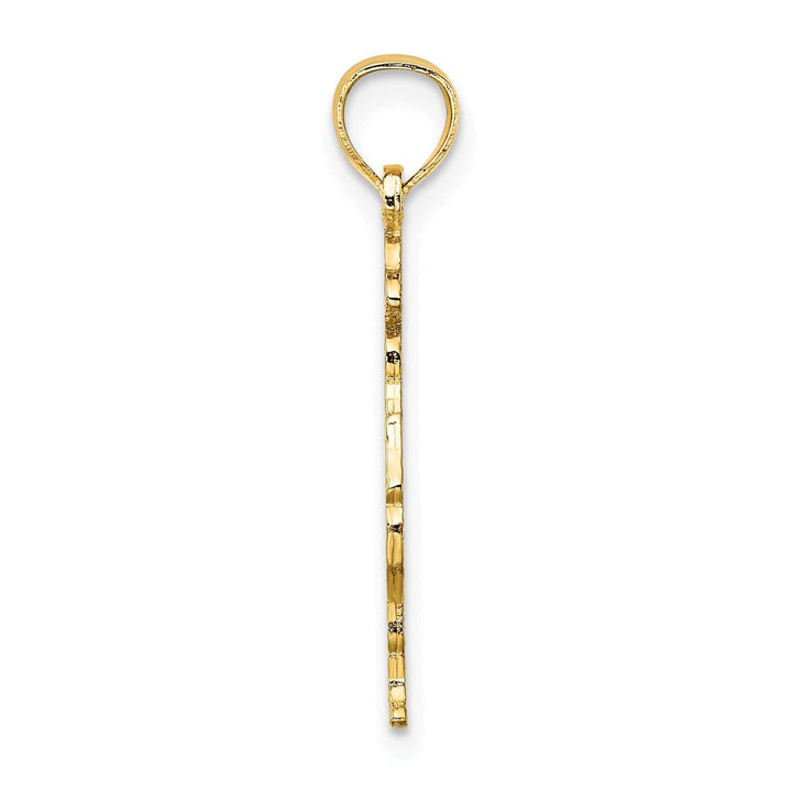 Lovely Rita's Pendants & Charms 14k Yellow Gold Polished Textured Finish Fireman Holding Water Hose Charm Pendant