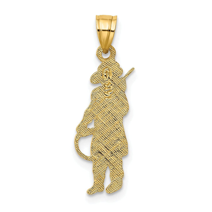 Lovely Rita's Pendants & Charms 14k Yellow Gold Polished Textured Finish Fireman Holding Water Hose Charm Pendant