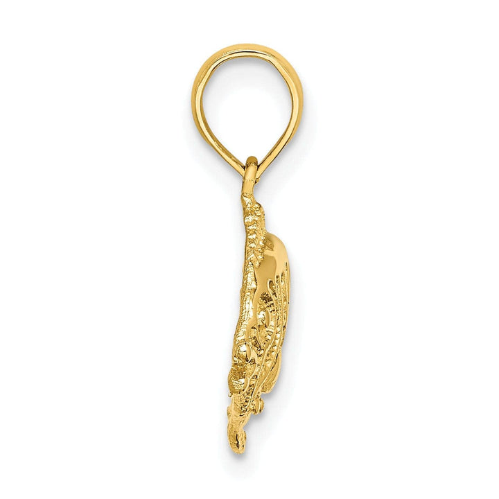 Lovely Rita's Pendants & Charms 14K Yellow Gold Polished Textured Finish Fish Design Charm Pendant