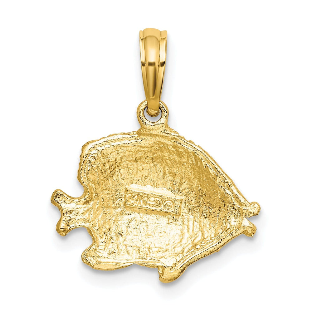 Lovely Rita's Pendants & Charms 14K Yellow Gold Polished Textured Finish Fish Design Charm Pendant