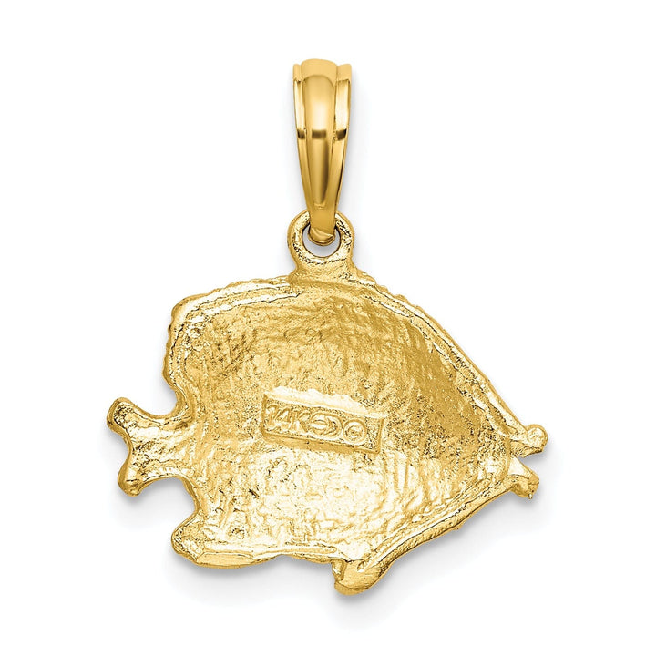 Lovely Rita's Pendants & Charms 14K Yellow Gold Polished Textured Finish Fish Design Charm Pendant