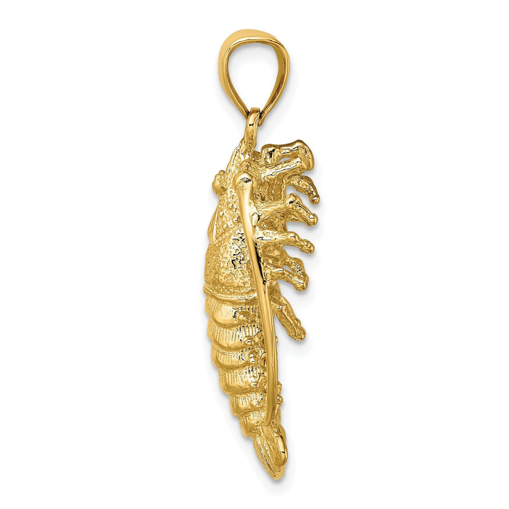 Lovely Rita's Pendants & Charms 14K Yellow Gold Polished Textured Finish Florida Lobster Charm Pendant